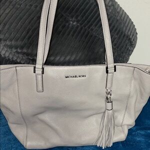 Michael Kors Light Gray Tote with Tassel